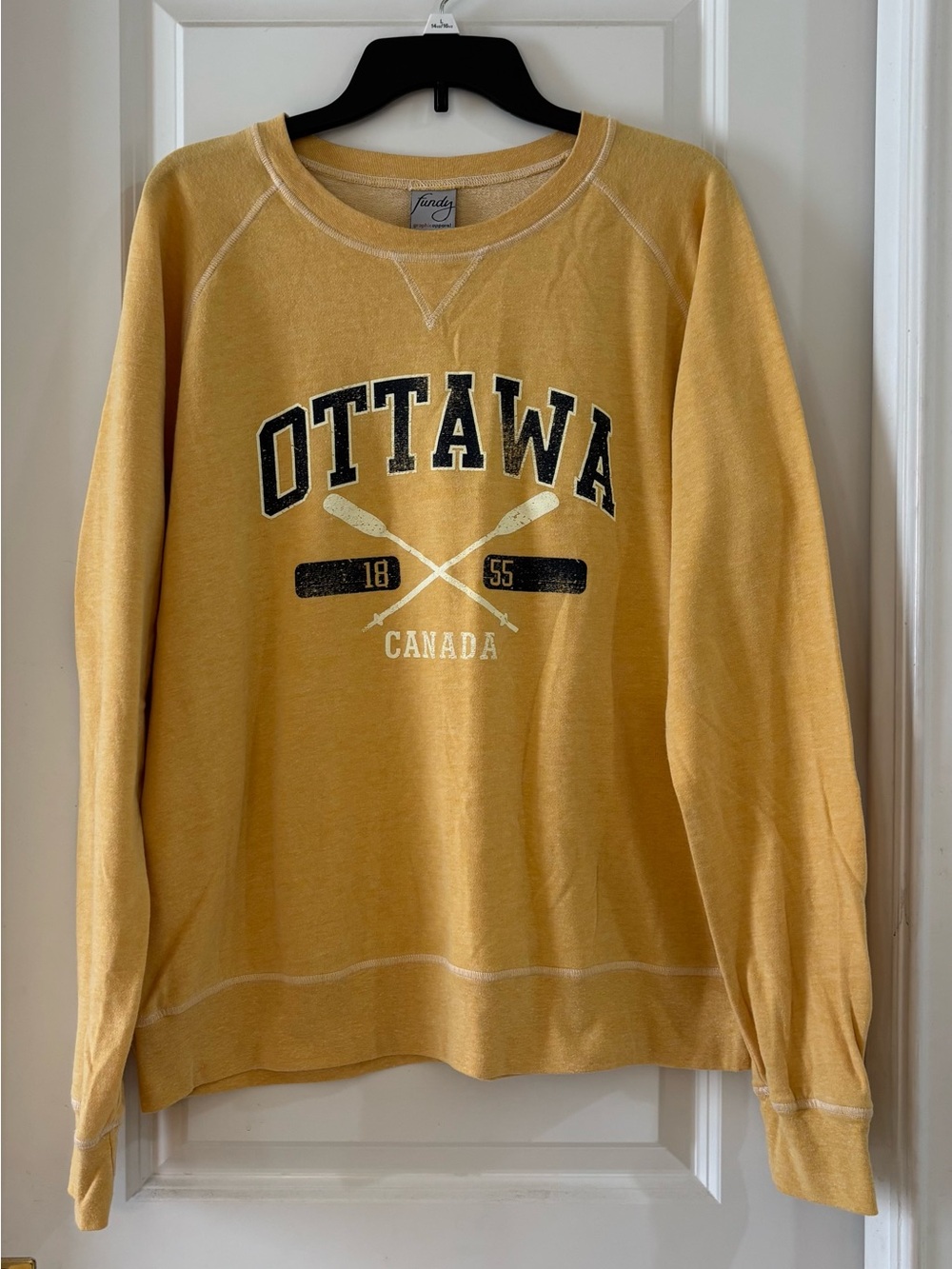 Ottawa Canada Vintage-Style Yellow Crewneck Sweatshirt